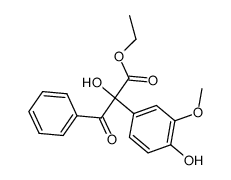 2-hydroxy-2-(4-hydroxy-3-methoxy-phenyl)-3-oxo-3-phenyl-propionic acid ethyl ester结构式