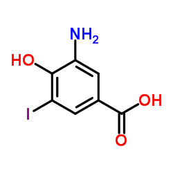 3-Amino-4-hydroxy-5-iodobenzoic acid结构式