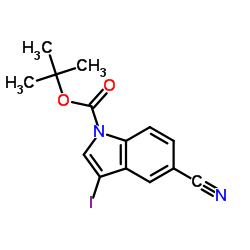 5-氨基-3-碘-1H-吲哚-1-羧酸叔丁酯结构式