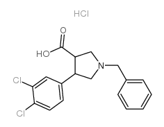 1-苄基-4-(3,4-二氯苯基)-吡咯烷-3-羧酸盐酸盐结构式