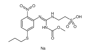 Ethanesulfonic acid, 2-[[[(methoxycarbonyl)amino][[2-nitro-5-(propylthio)phenyl]amino]methylene]amino]-, sodium salt Structure