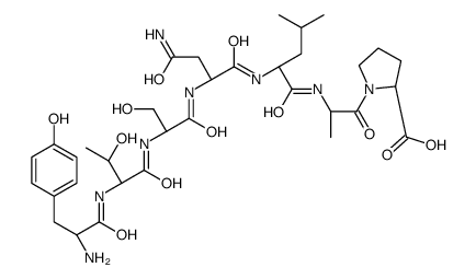 (2S)-1-[(2S)-2-[[(2S)-2-[[(2S)-4-amino-2-[[(2S)-2-[[(2S,3R)-2-[[(2S)-2-amino-3-(4-hydroxyphenyl)propanoyl]amino]-3-hydroxybutanoyl]amino]-3-hydroxypropanoyl]amino]-4-oxobutanoyl]amino]-4-methylpentanoyl]amino]propanoyl]pyrrolidine-2-carboxylic acid Structure