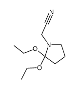 2-(2,2-diethoxypyrrolidin-1-yl)acetonitrile结构式