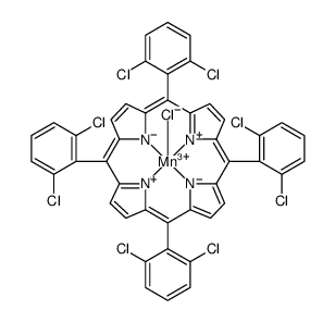 Manganese, chloro[5,10,15,20-tetrakis(2,6-dichlorophenyl)-21H,23H-porphinato(2-)-κN21,κN22,κN23,κN24]-, (SP-5-12) Structure