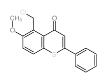 4H-1-Benzothiopyran-4-one,5-(chloromethyl)-6-methoxy-2-phenyl-结构式