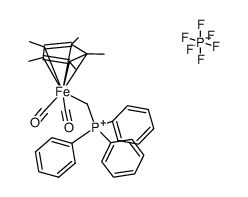 ((η5-pentamethylcyclopentadienyl)iron(carbonyl)2(α-methylenephosphonium))(PF6) Structure