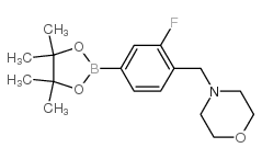 4-(2-氟-4-(4,4,5,5-四甲基-1,3,2-二氧硼杂环戊烷-2-基)苄基)吗啉结构式