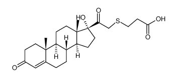 β-(17α-Hydroxy-4-pregnene-3,20-dion-21-yl-21-thio)propionic acid结构式