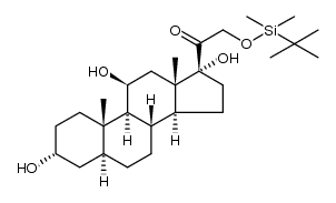 21-tert-butyldimethylsilyloxy-3α,11β,17α-trihydroxy-5α-pregnan-20-one结构式