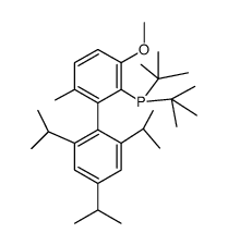 2-二(叔丁基)膦基-2′,4′,6′-三异丙基-3-甲氧基-6-甲基联苯, 二叔丁基结构式