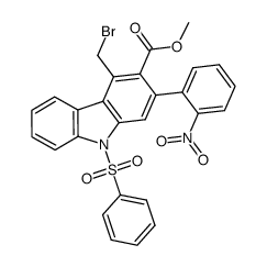 methyl 4-(bromomethyl)-2-(2'-nitrophenyl)-9-(phenylsulfonyl)carbazole-3-carboxylate Structure