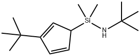 N-(1,1-甲基乙基)-1-[3-(1,1-甲基乙基)-2,4-环戊二烯基-1,1-二甲基硅胺结构式
