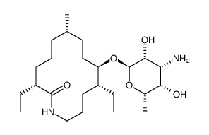 (3S,7R,10R,11R)-10-[(2R,3R,4R,5R,6S)-4-Amino-3,5-dihydroxy-6-methyl-oxan-2-yl]oxy-3,11-diethyl-7-methyl-1-azacyclotetradecan-2-one结构式