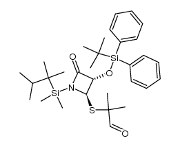 (3S,4R)-3-[(tert-Butyldiphenylsilyl)oxy]-1-[(2,3-dimethyl-2-butyl)dimethylsilyl]-4-[(2-methyl-3-oxo-2-propyl)thio]-2-azetidinone结构式