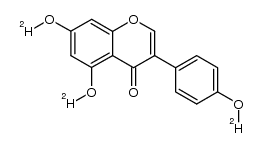 5,7-di(hydroxy-d)-3-(4-(hydroxy-d)phenyl)-4H-chromen-4-one结构式