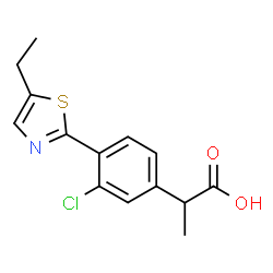 3-Chloro-α-methyl-4-(5-ethyl-2-thiazolyl)benzeneacetic acid Structure