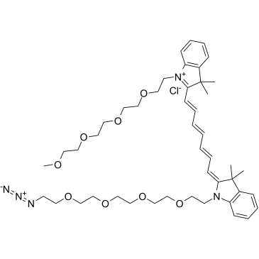 N-(m-PEG4)-N'-(azide-PEG4)-Cy7 Structure