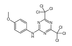 N-(4-methoxyphenyl)-4,6-bis(trichloromethyl)-1,3,5-triazin-2-amine Structure