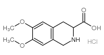 6,7-DIMETHOXY-1,2,3,4-TETRAHYDROISOQUINOLINE-3-CARBOXYLICACIDHYDROCHLORIDE结构式