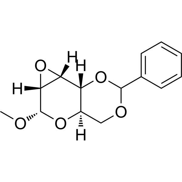 甲基2,3-脱水-4,6-O-亚苄基-Α-D-吡喃糖苷结构式