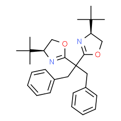 2,2'-(1-苄基-2-苯基亚乙基)双((4S)-4-叔丁基-4,5-二氢-2-噁唑)结构式