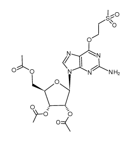 2',3',5'-tri-O-acetyl-O6-[2-(methylsulfonyl)ethyl]guanosine结构式