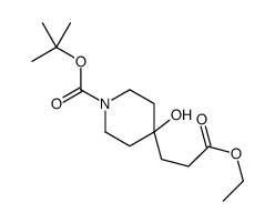1-[(1,1-二甲基乙氧基)羰基]-4-羟基-4-哌啶丙酸乙酯结构式