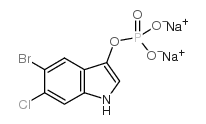 5-溴-6-氯-3-吲哚磷酸酯,一水合二钠盐结构式