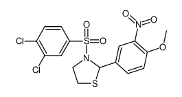 (9CI)-3-[(3,4-二氯苯基)磺酰基]-2-(4-甲氧基-3-硝基苯基)-噻唑烷结构式