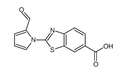 2-(2-formylpyrrol-1-yl)-1,3-benzothiazole-6-carboxylic acid结构式