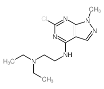 N-(3-chloro-9-methyl-2,4,8,9-tetrazabicyclo[4.3.0]nona-1,3,5,7-tetraen-5-yl)-N,N-diethyl-ethane-1,2-diamine结构式