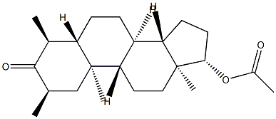 Androstan-3-one, 17-(acetyloxy)-2,4-dimethyl-, (2alpha,4alpha,5alpha,1 7beta)- Structure