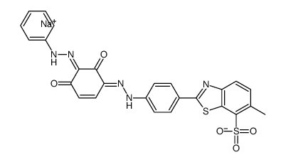 sodium 2-[4-[[2,4-dihydroxy-3-(phenylazo)phenyl]azo]phenyl]-6-methylbenzothiazole-7-sulphonate structure