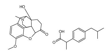 (4R,4aS,7aR,12bS)-4a-hydroxy-9-methoxy-3-methyl-2,4,5,6,7a,13-hexahydro-1H-4,12-methanobenzofuro[3,2-e]isoquinoline-7-one,2-[4-(2-methylpropyl)phenyl]propanoic acid结构式