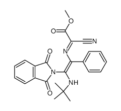 1-(methoxycarbonyl)-2-aza-1-cyano-3-phenyl-4-phthalimido-4-(tert-butylamino)buta-1,3-diene结构式