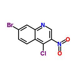 7-溴-4-氯-3-硝基喹啉结构式