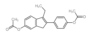 1H-Inden-6-ol,2-[4-(acetyloxy)phenyl]-3-ethyl-, 6-acetate Structure