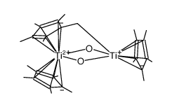 bis(μ-oxo)(η1:η5-1,2,3,4-tetramethyl-5-methylene-1,3-cyclopentadiene)bis[(η-pentamethylcyclopentadienyl)titanium]结构式