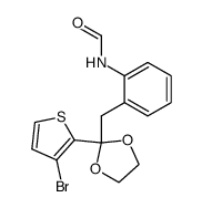 N-(2-((2-(3-bromothiophen-2-yl)-1,3-dioxolan-2-yl)methyl)phenyl)formamide Structure