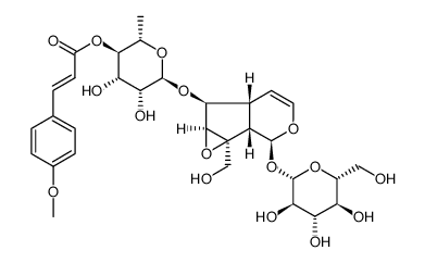 6-O-((4''-O-(p-methoxy-trans-cinnamoyl))-α-L-rhamnopyranosyl)catalpol Structure