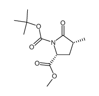(5R,3R)-1-tert-butoxycarbonyl-5-carboxymethyl-3-methyl-2-pyrrolidinone Structure