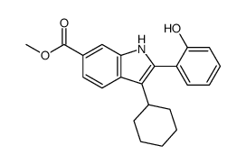 3-环己基-2-(2-羟苯基)-1H-吲哚-6-羧酸甲酯结构式