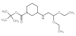 3-(2,2-二乙氧基-乙基氨基)-哌啶-1-羧酸叔丁酯结构式