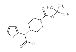 2-(4-BOC-哌嗪-1-基)-2-(呋喃-2-基)乙酸结构式