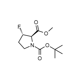 1-(叔丁基)2-甲基(2R,3S)-3-氟吡咯烷-1,2-二甲酸酯结构式