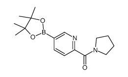 1-吡咯烷[5-(4,4,5,5-四甲基-1,3,2-二噁硼烷-2-基)-2-吡啶]-甲酮结构式