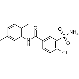 4-氯-N-(2,5-二甲基苯基)-3-氨磺酰苯甲酰胺结构式
