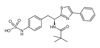 (S)-4-(2-(4-phenylthiazol-2-yl)-2-pivalamidoethyl)phenylsulfamic acid结构式