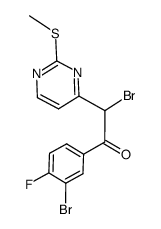 2-bromo-1-(3-bromo-4-fluorophenyl)-2-(2-methylsulfanylpyrimidin-4-yl)ethanone结构式