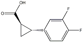 90 反式-2-(34-二氟苯基)环丙烷-1-羧酸结构式
